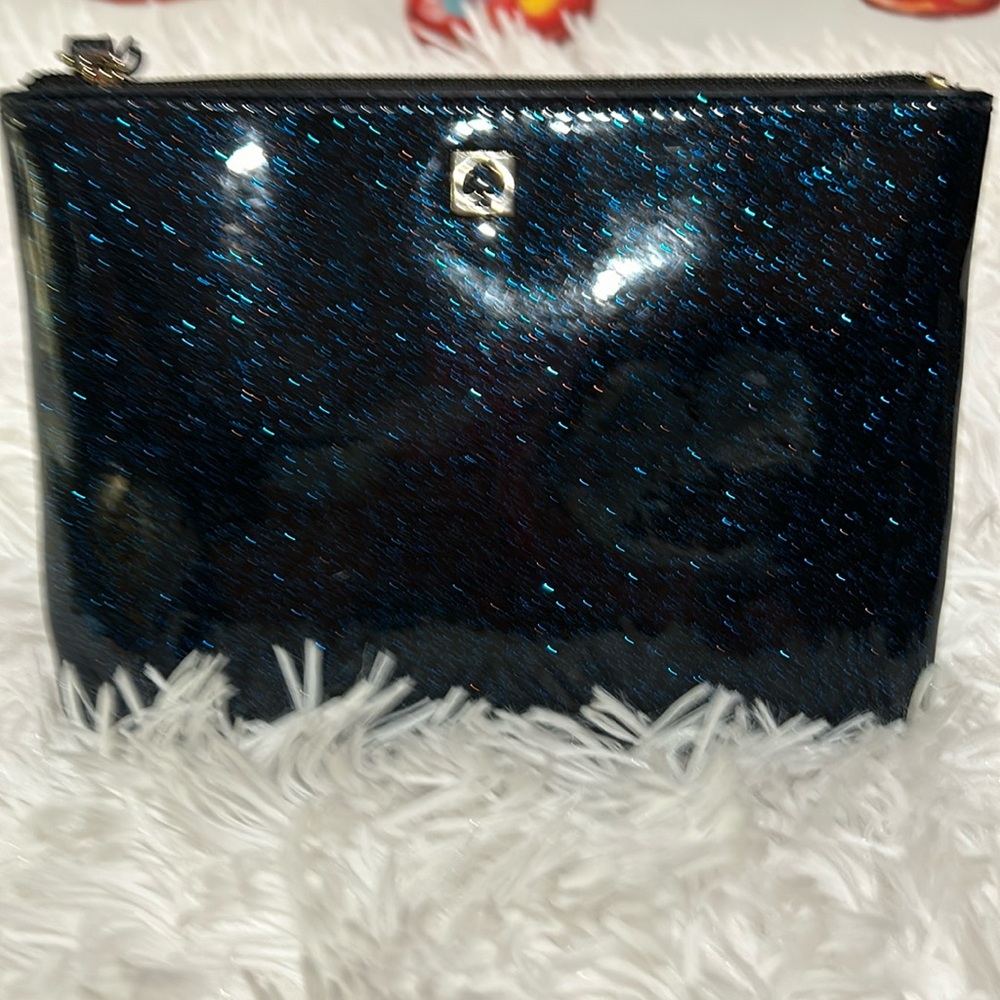 Kate Spade Dark Blue Glitter Pouch
